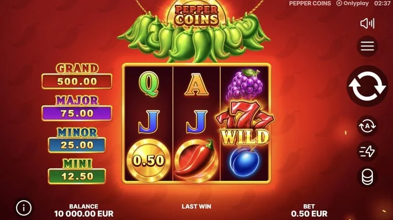 Pepper Coins - symbol Wild na bębnach